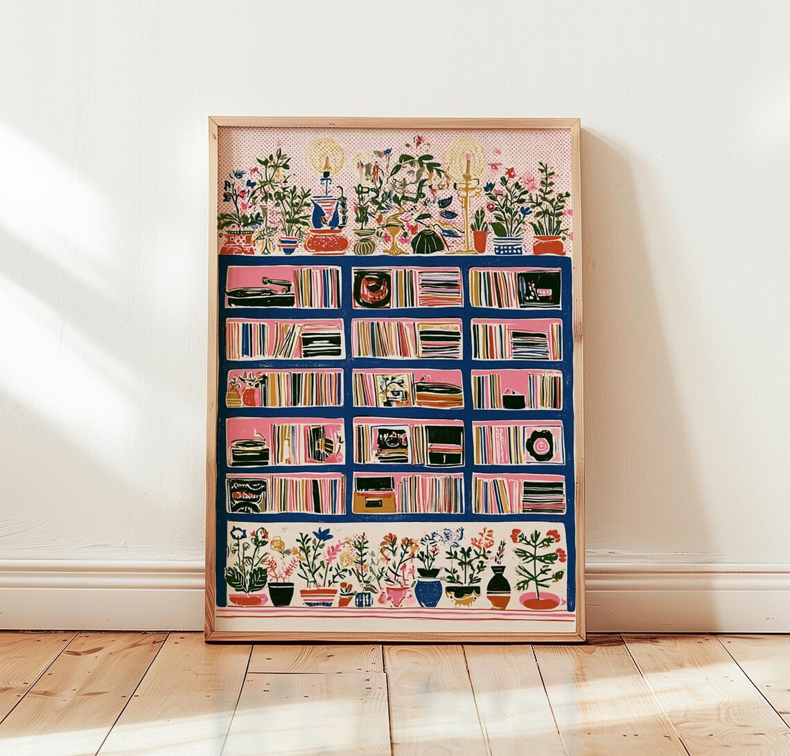 Record Store Retro Music Poster