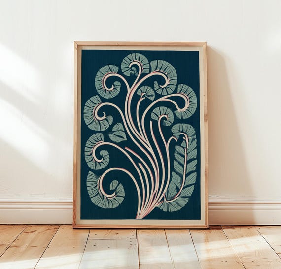 Fern Botanical Poster, Scandinavian Art Print