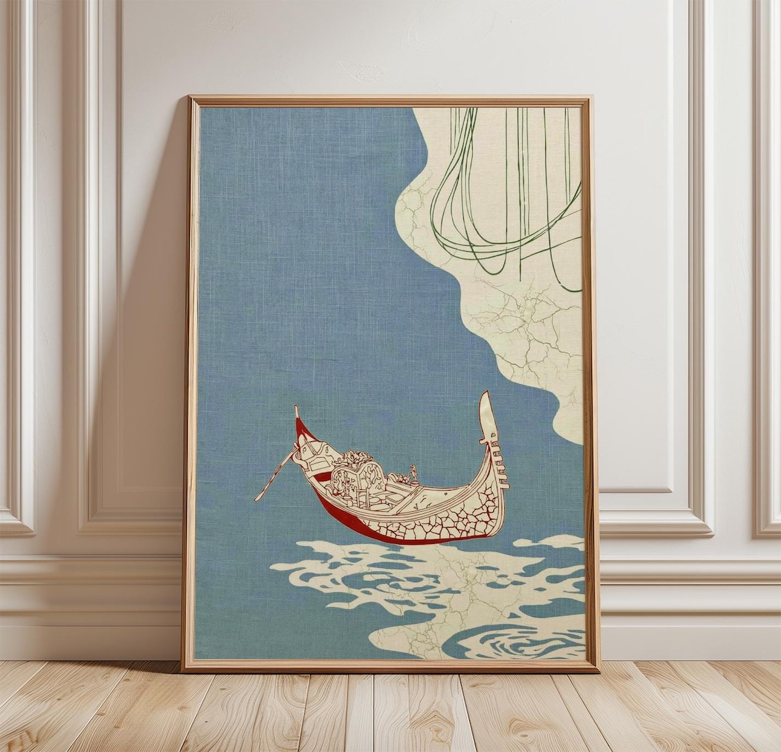 Venetian Gondola, Vintage Coastal Nautical Poster