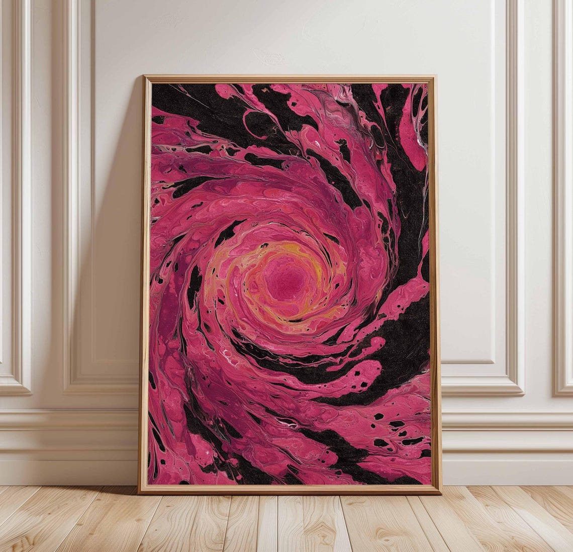 Pink Swirl Psychedelic Vortex Marbled Fluid Abstract Art Poster