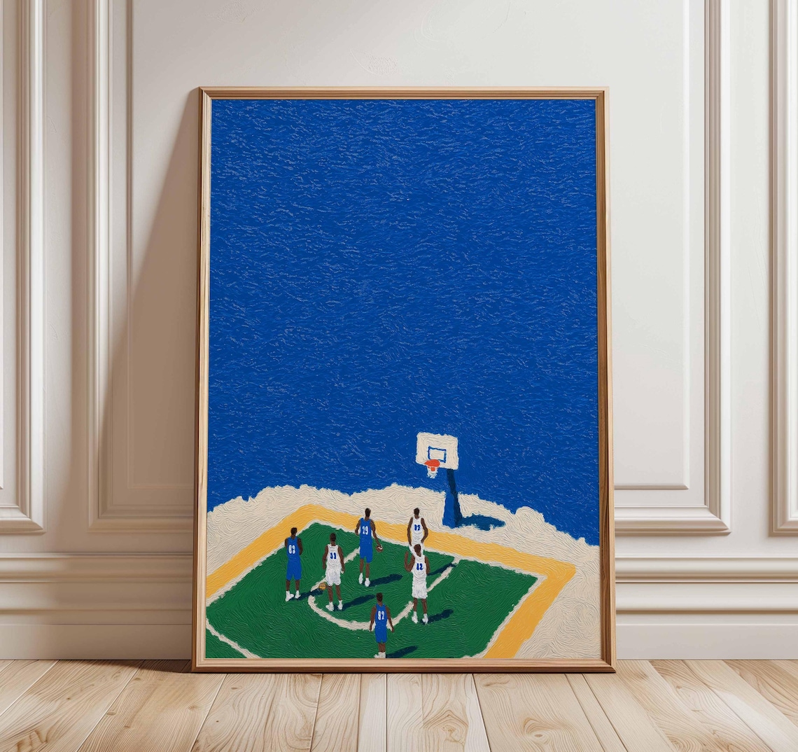 Basketball Court Minimalist Sports Art Print