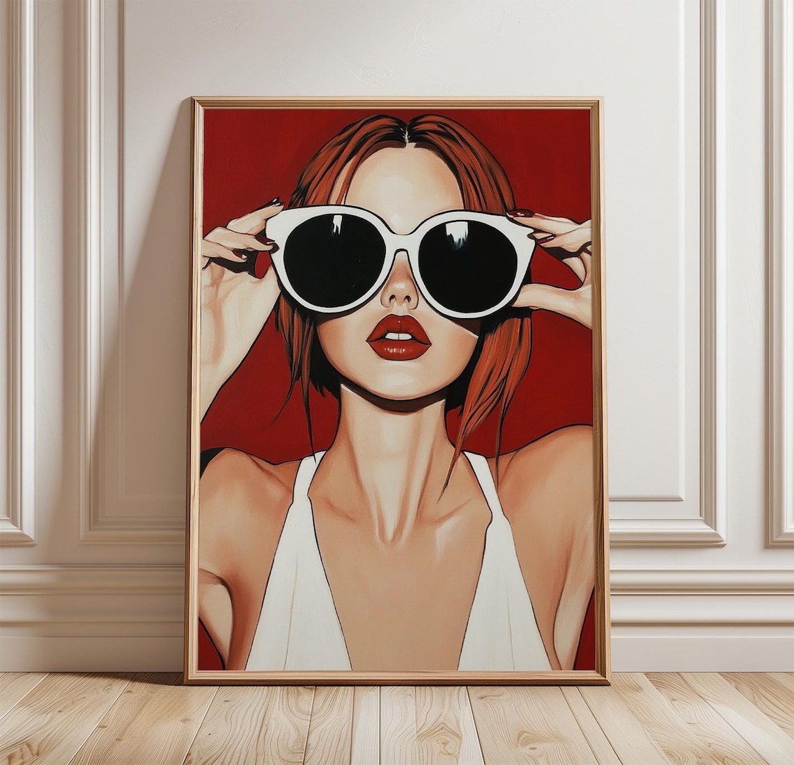Fashion Poster Woman Sunglasses, Modern Pop Portrait
