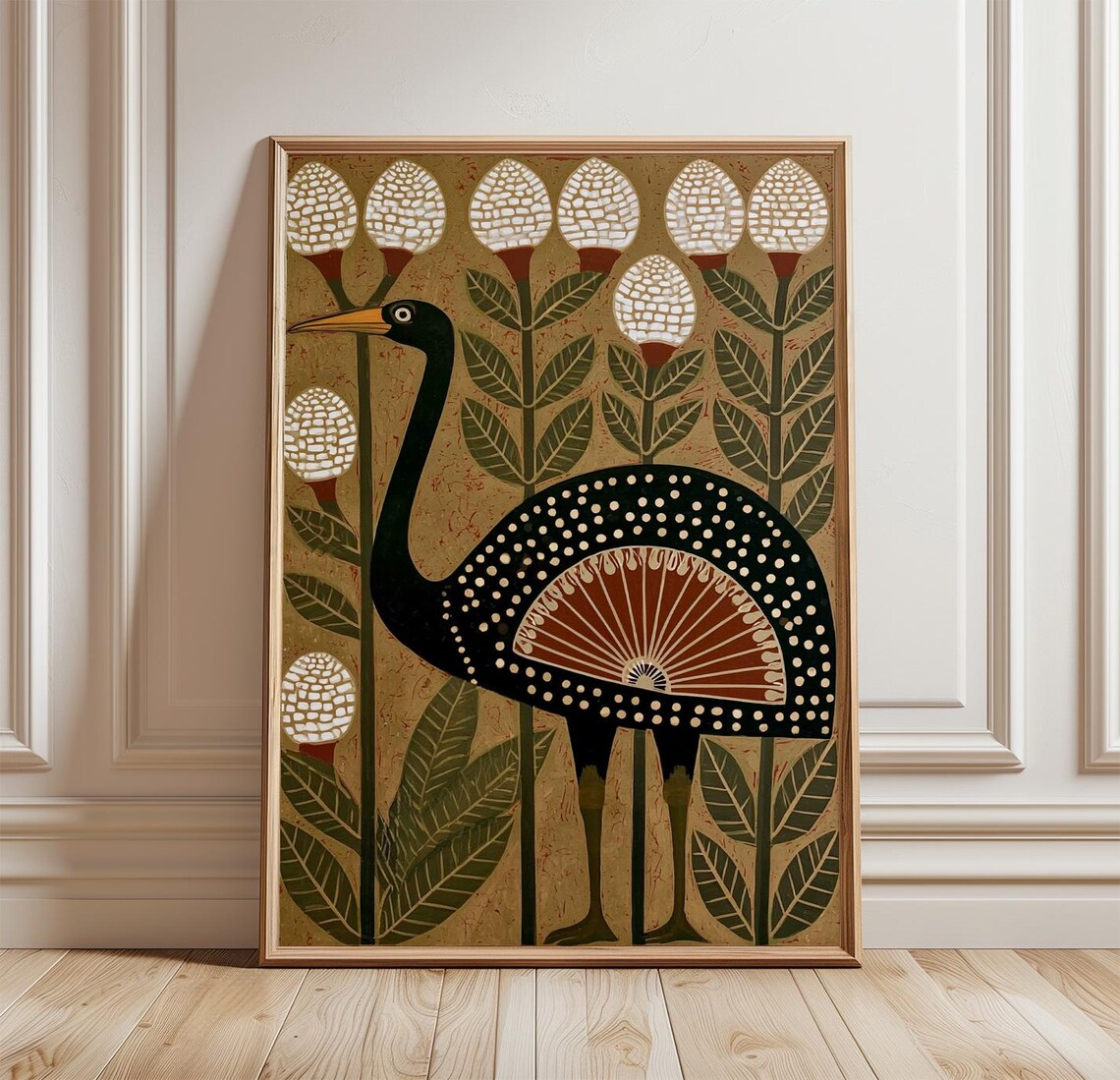 Cassowary Tropical Bird Botanical Art Print