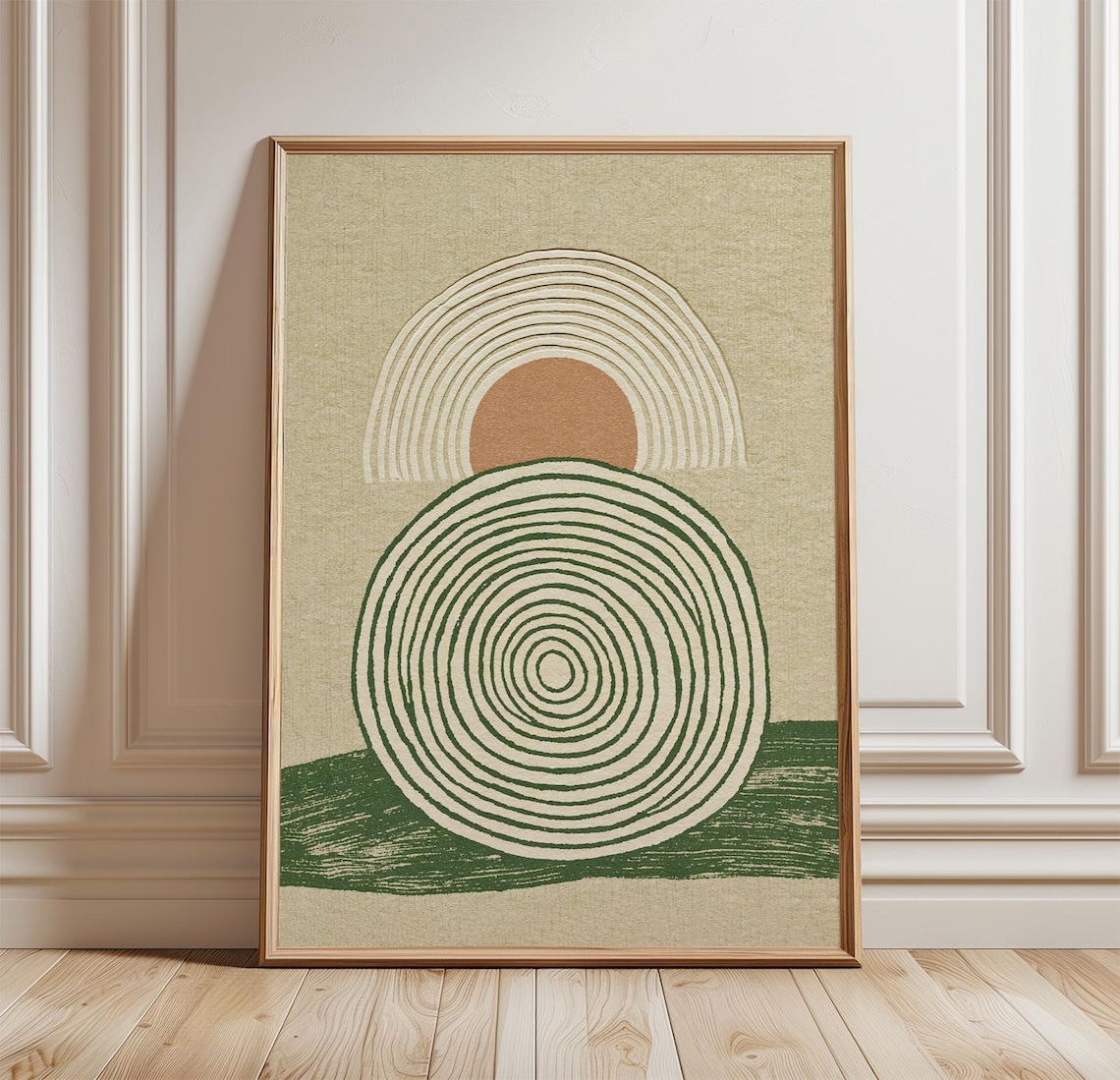Abstract Sun Rings, Mid Century Modern Geometric Art