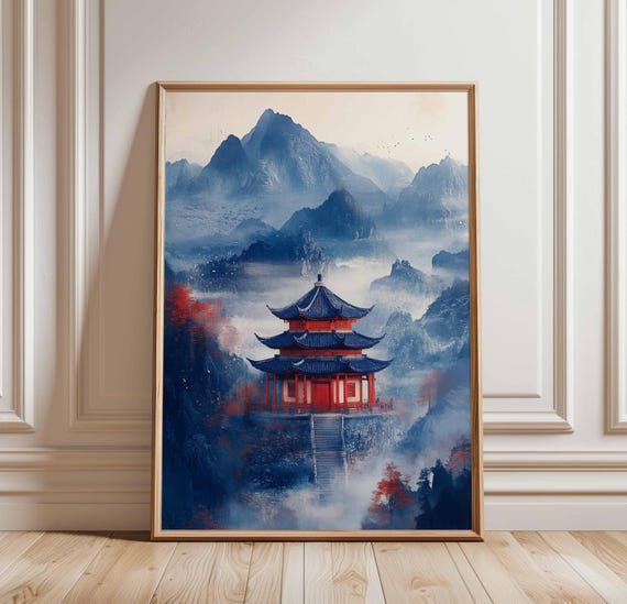 Japanese Wall Art Floral Print Katsushika Hokusai Poster Decor Oriental Nature Botanical