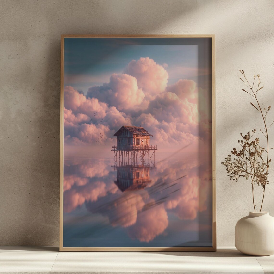 Surreal Abstract Art Print For Wall Decor Dreamy Landscape Poster Modern Surrealism Illustration Psychedelic Home