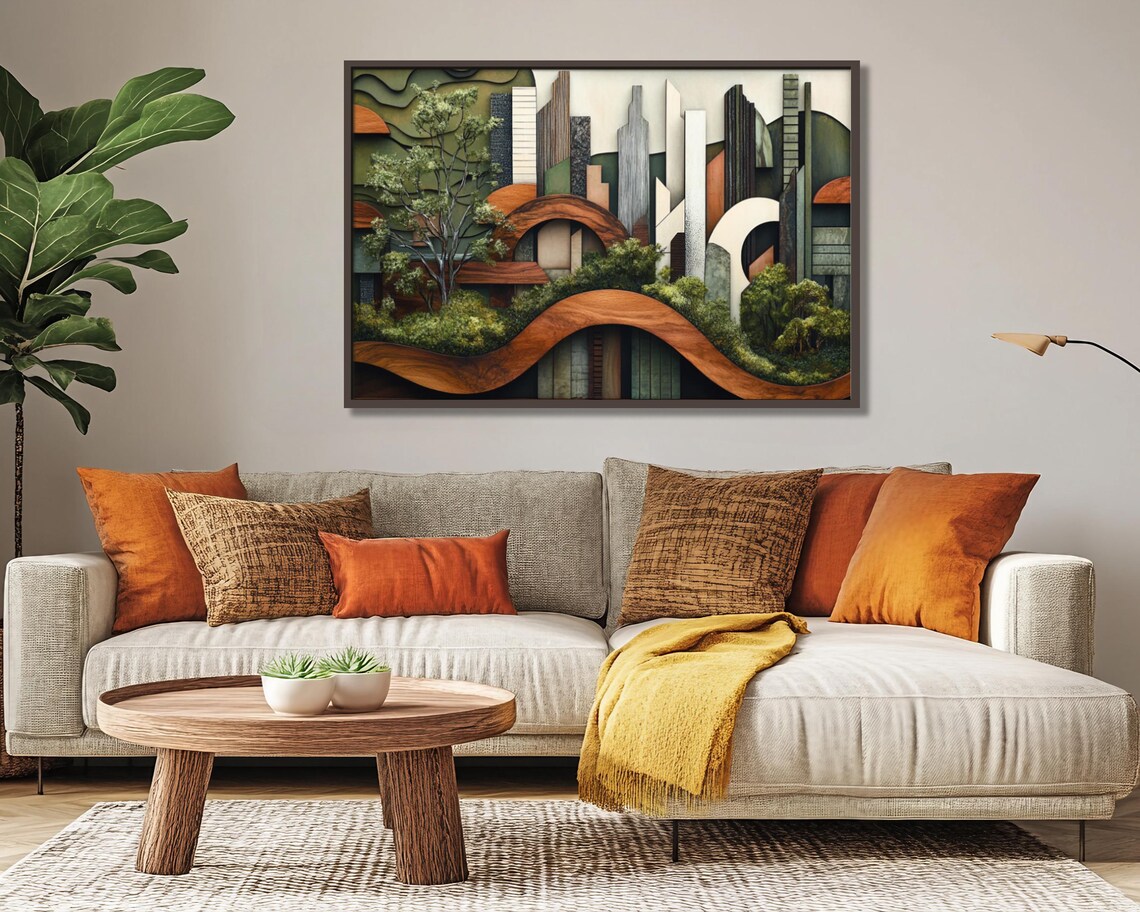 Abstract Wood Grain Art Print, Earthy Modern Decor - Image 2