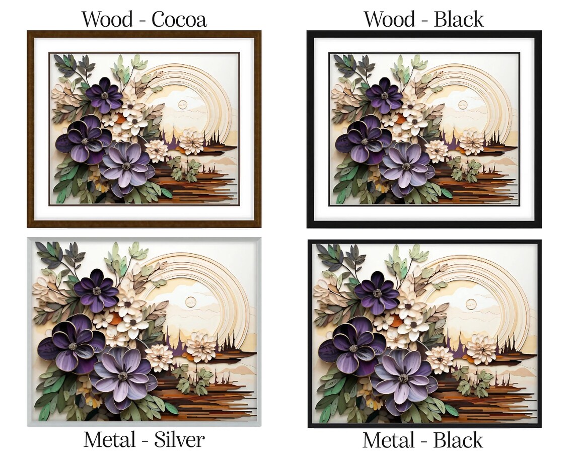 Abstract Floral Purple Flower Art Print, Botanical Decor - Image 3