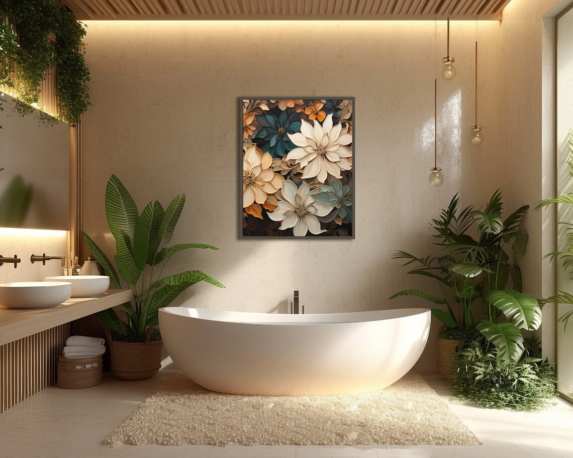 Boho Flower Botanical Wall Art Print, Bedroom Decor - Image 4