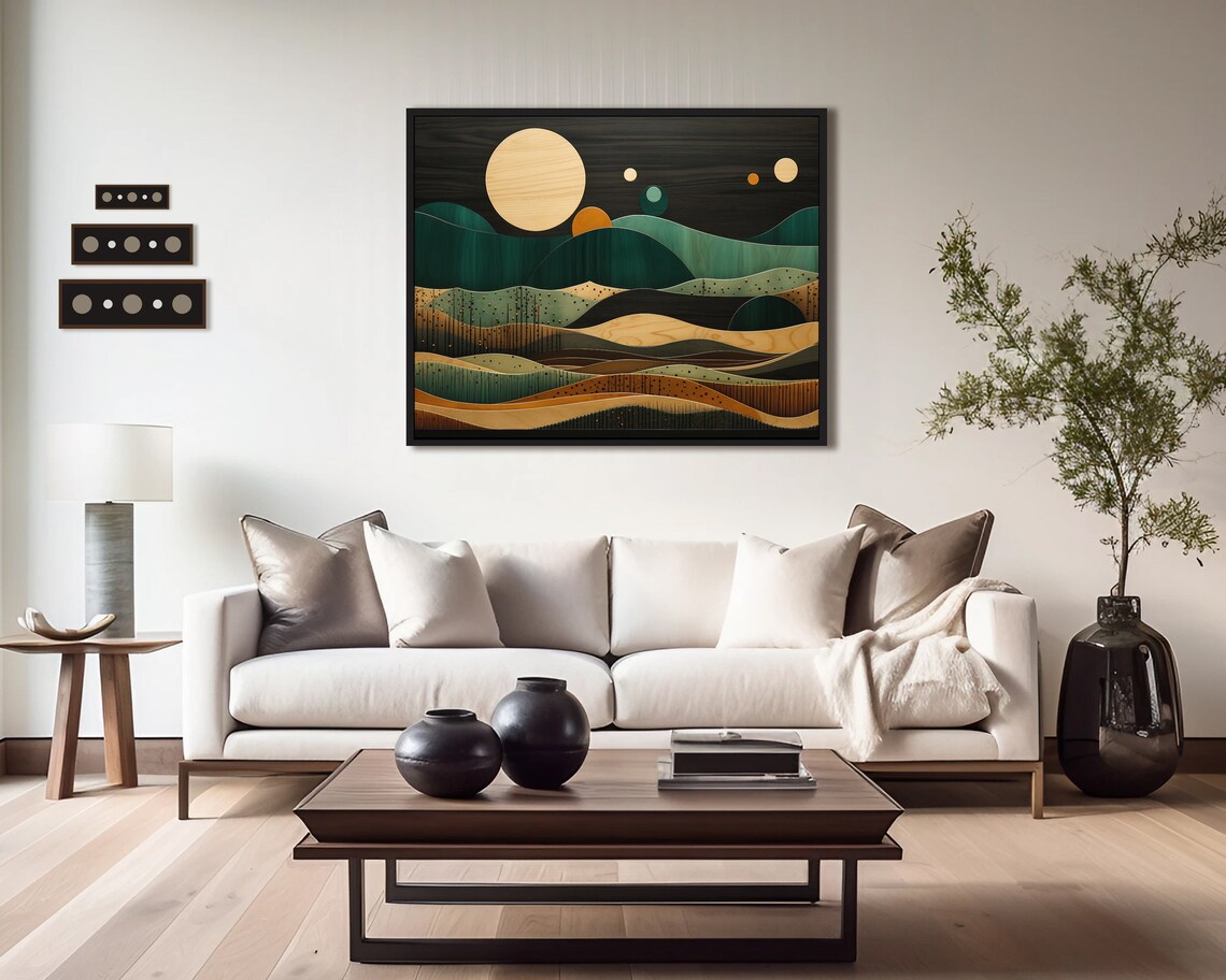 Abstract Landscape Earth Elements Boho Art Print - Image 4