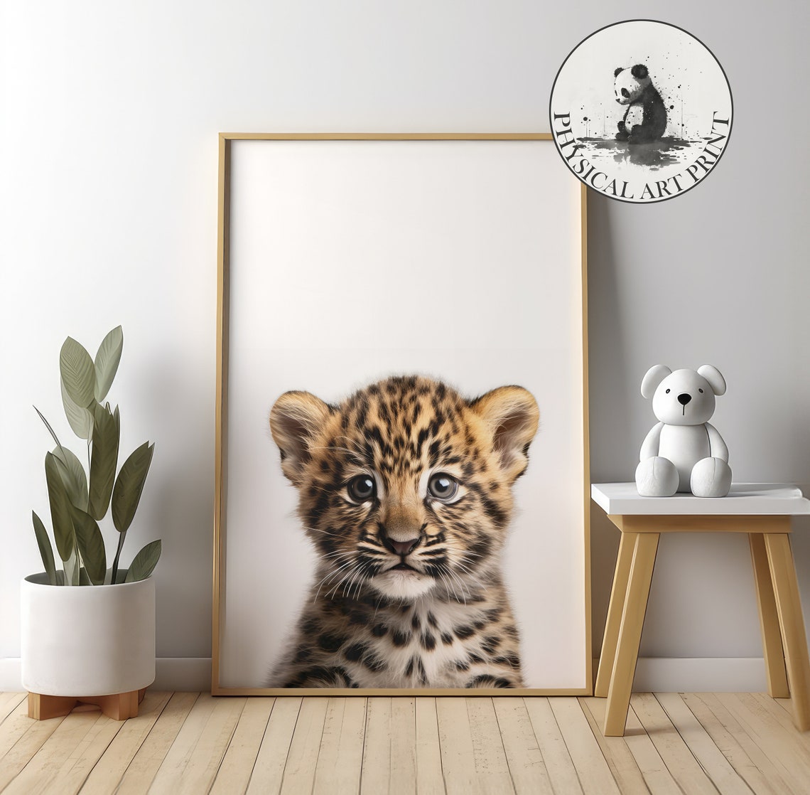 Leopard Wall Art Physical Print Animal Illustration Nursery Decor Infant Matte Poster