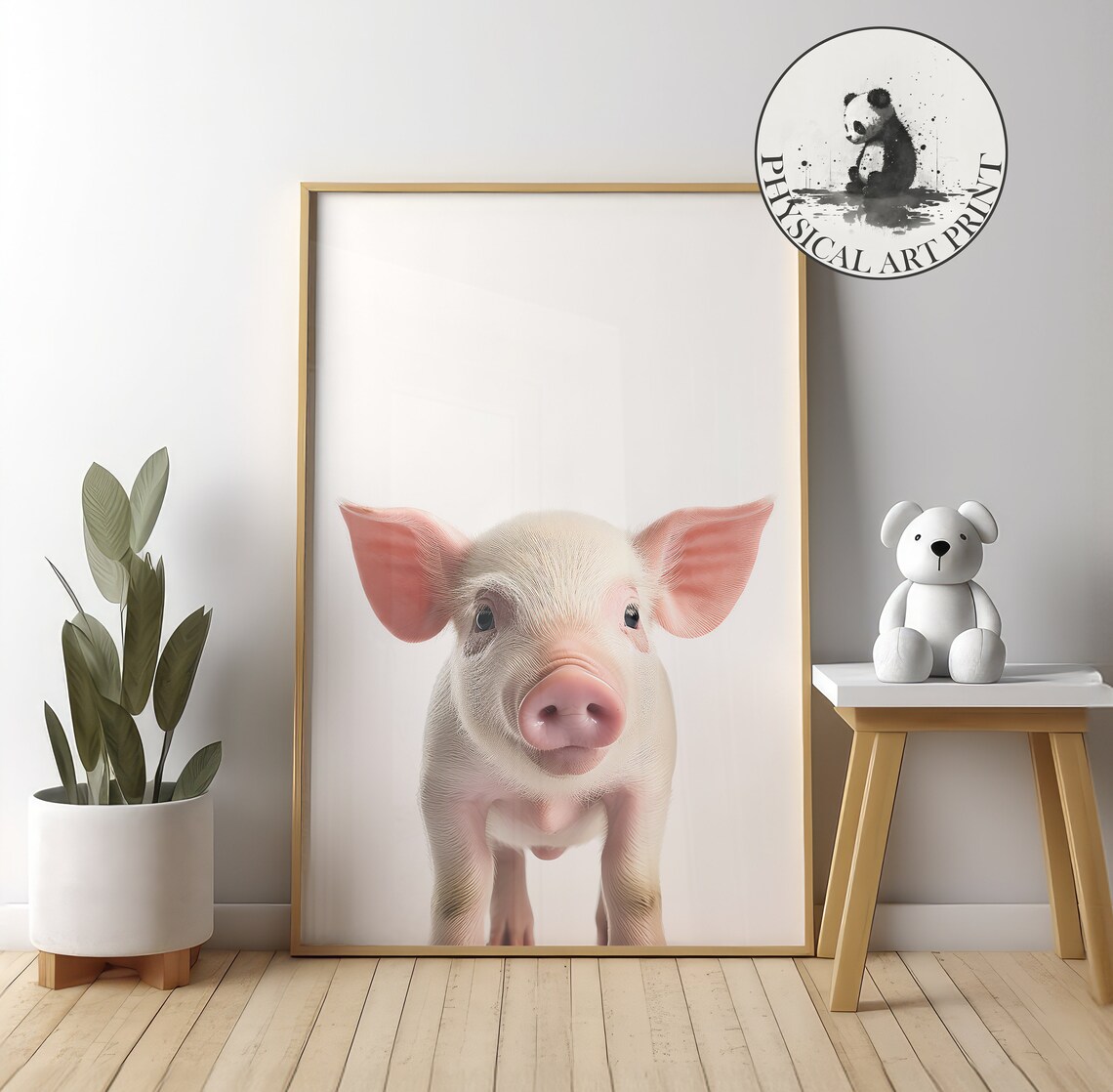 Adorable Baby Piglet Close-Up Portrait Sweet Nursery Animal Wall Poster