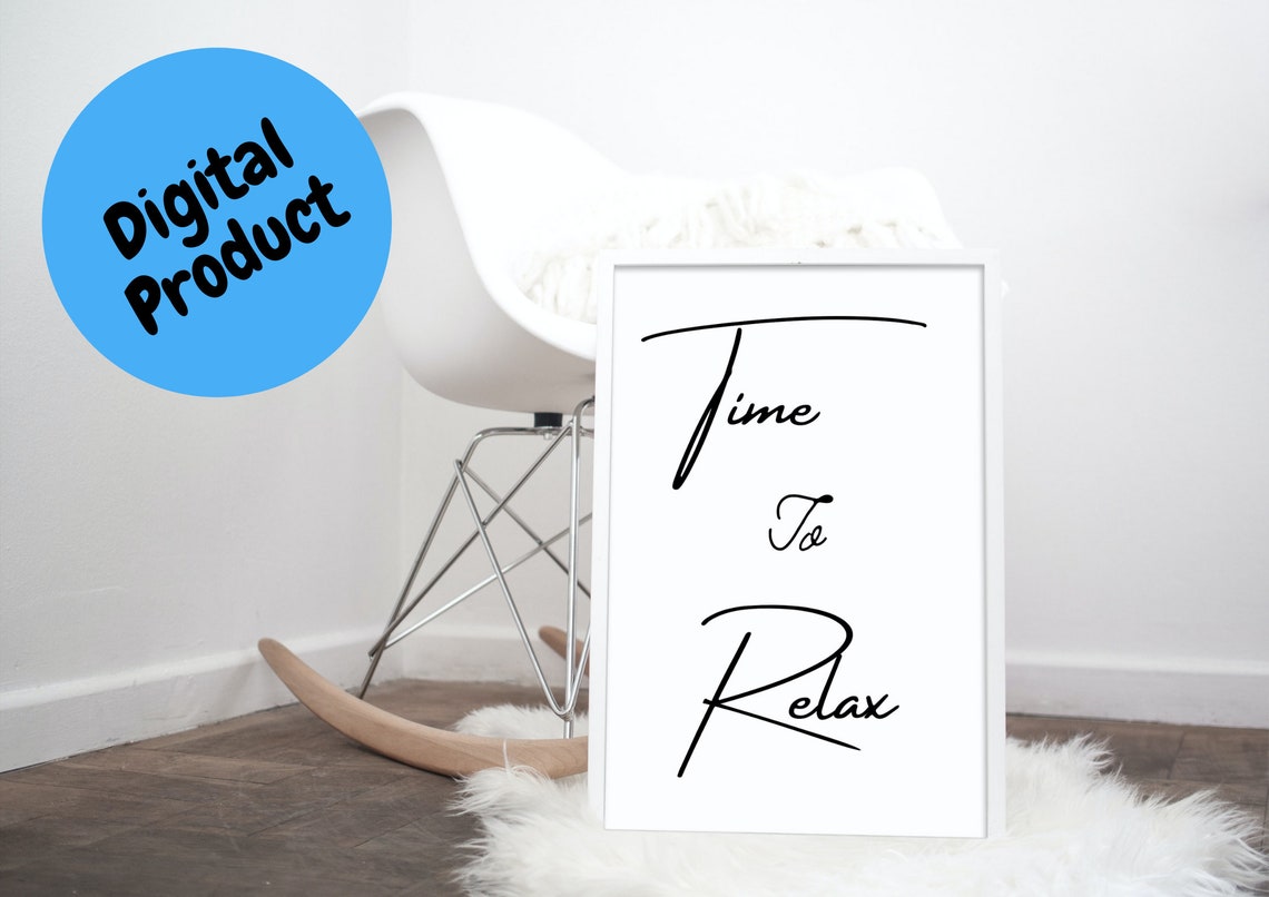 Time to Relax Elegant Script Quote Minimalist Canvas Art Poster - Image 2