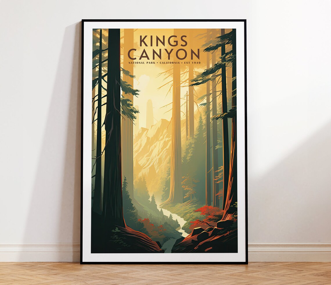 Kings Canyon National Park Vintage Travel Poster