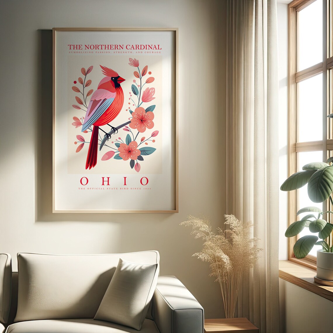 Ohio State Bird Northern Cardinal Art Print