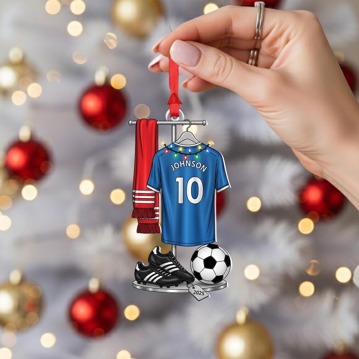 Personalized Soccer Jersey 2025 Ornament Johnson 10 Sports Fan Print