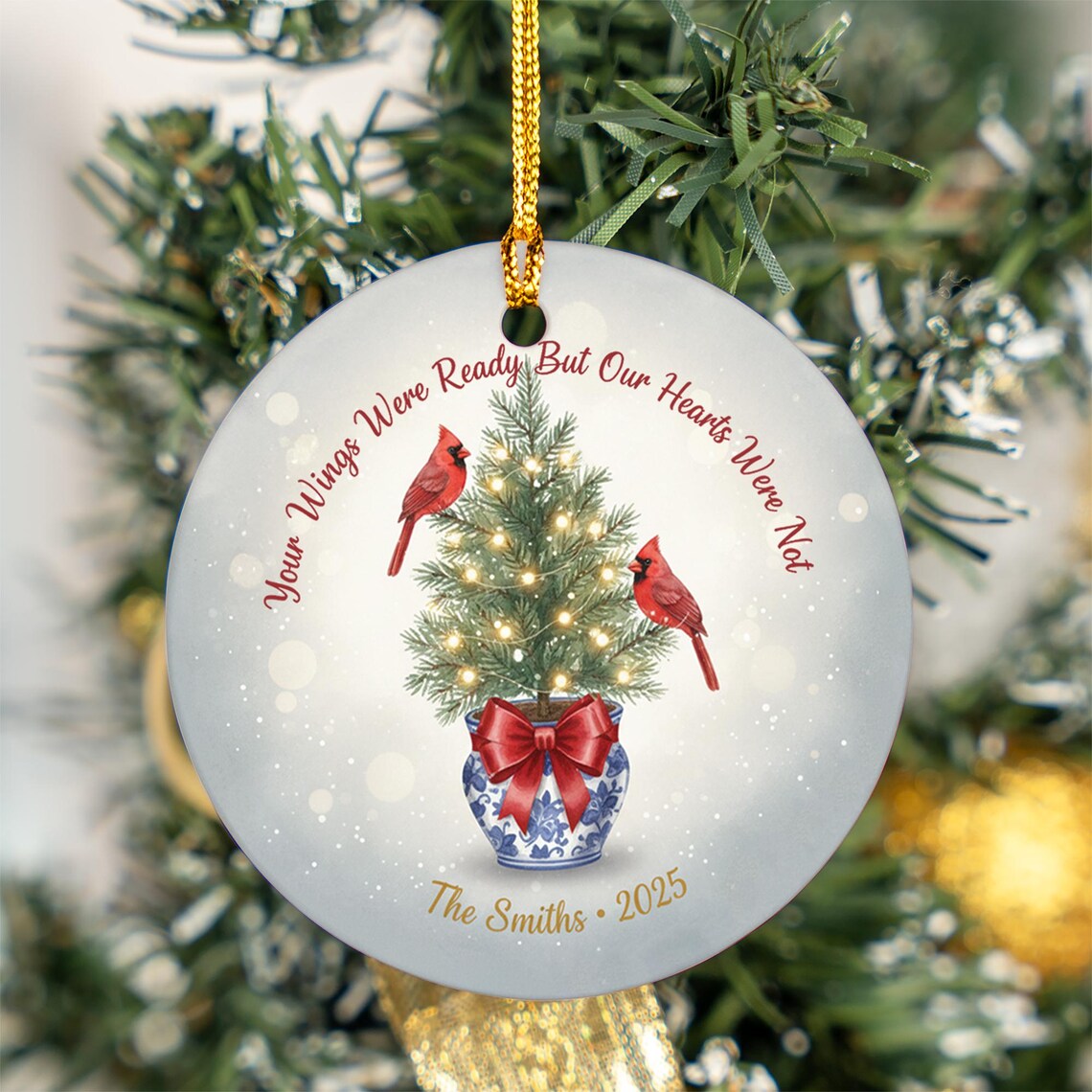 Personalized Cardinal Memorial Ornament Loved One Sympathy Keepsake Poster