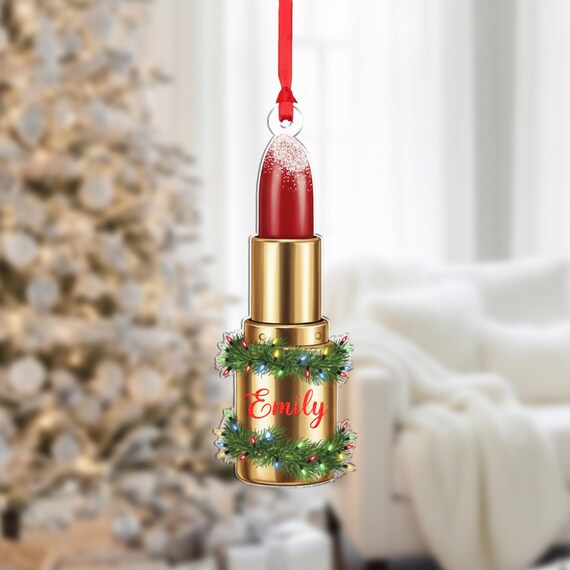 Personalized Lipstick Emily Makeup Christmas Ornament Gift Poster