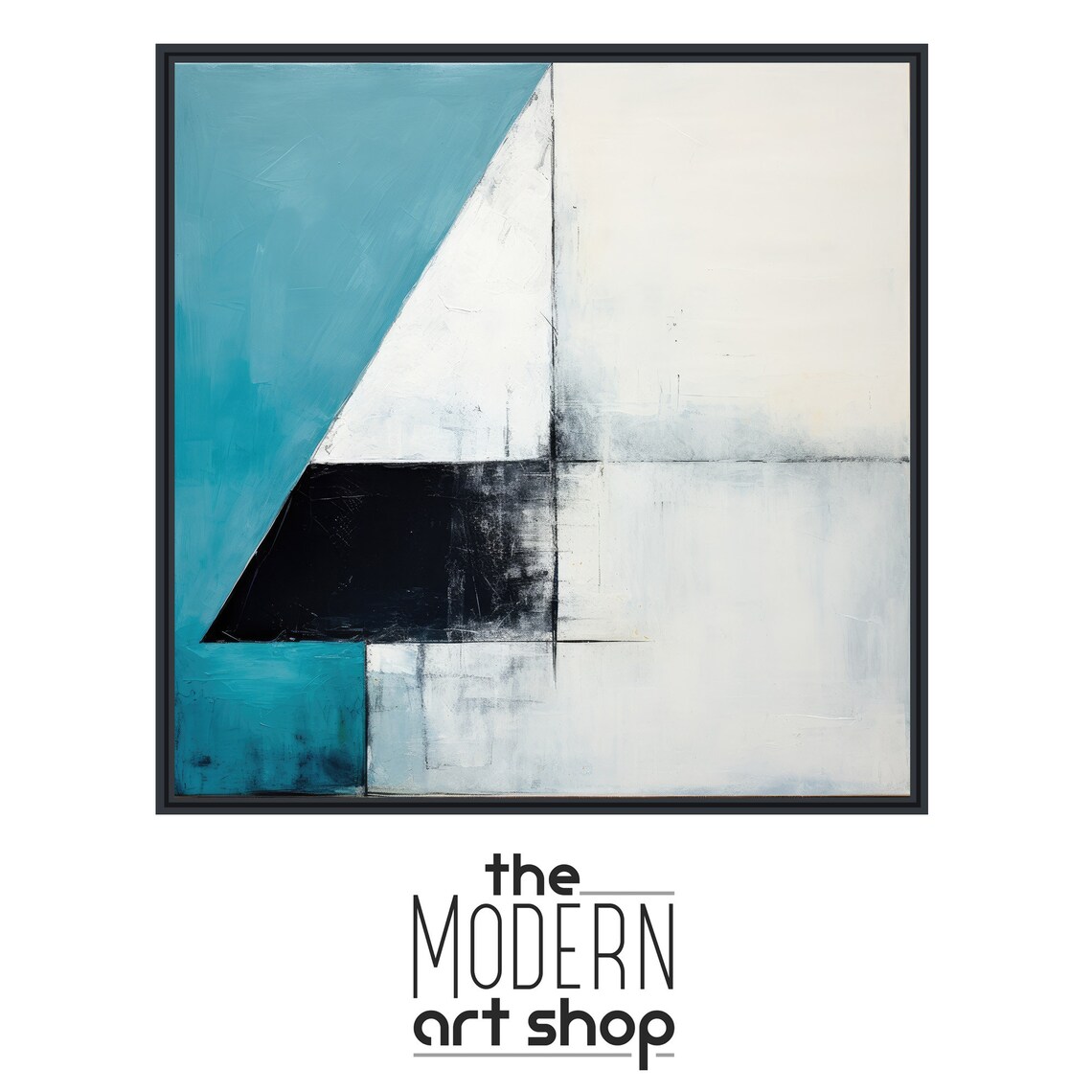 Three Squares Geometric Abstract Wall Art Print - Image 4