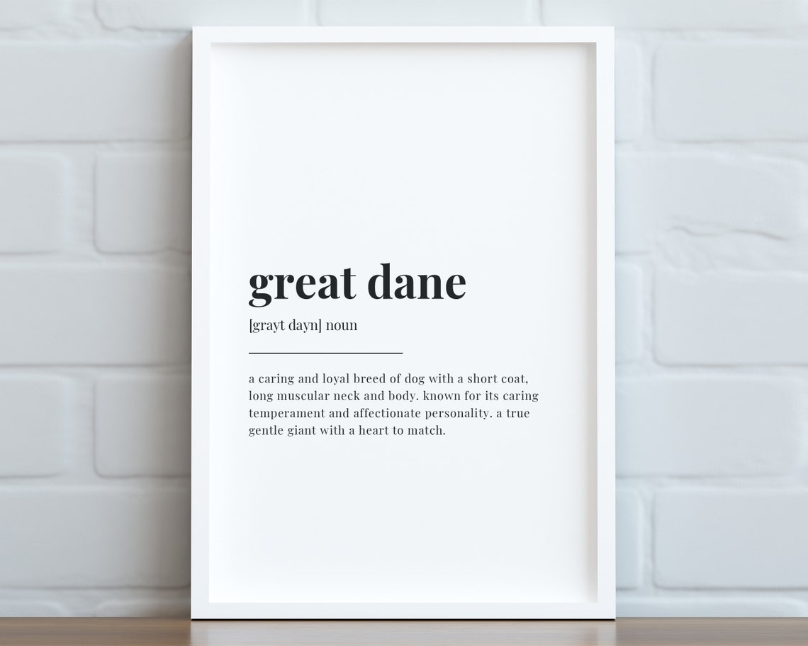 Great Dane Definition Print Wall Art Print Great Dane Print Definition Print Quote Print Great Dane Art Home Decor - Image 2
