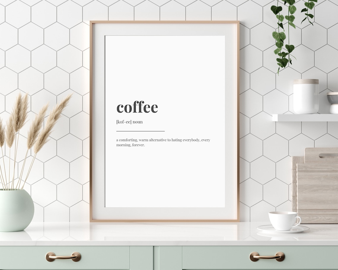 Coffee Definition Print, Kitchen Wall Art Print - Image 3