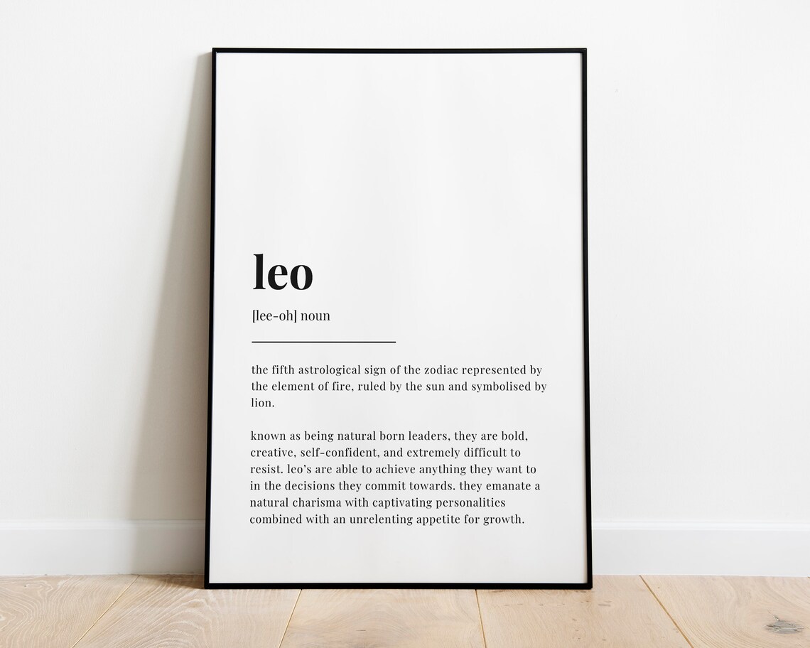 Leo Definition Art Print, Zodiac Star Sign - Image 3