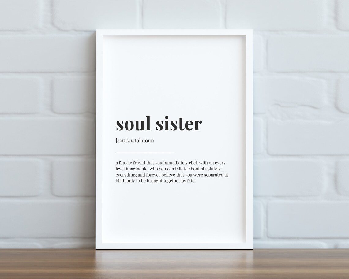Soul Sister Definition Quote, Best Friend Art Print - Image 3