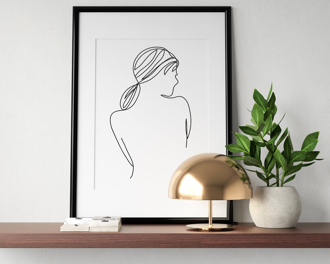 Line Drawing Print Female Art Abstract Minimalistic Prints Feminist Figure Wall Home Decor