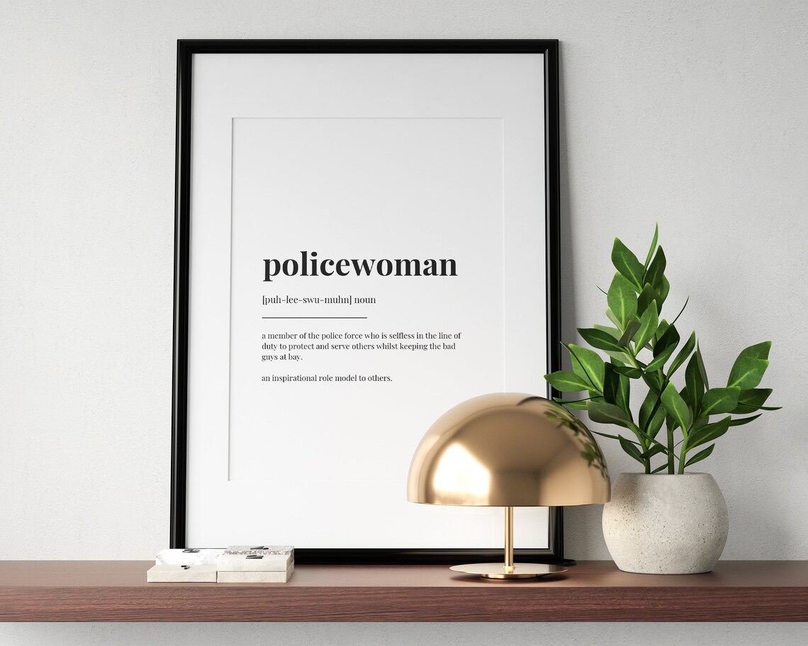 Policewoman Definition Art Print, Gift For Her - Image 3