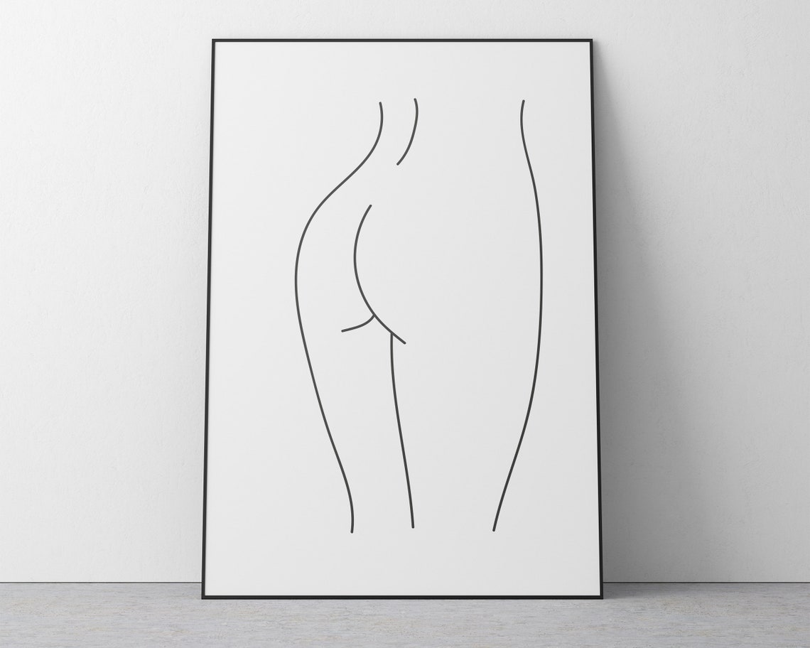 Line Drawing Wall Art Nude Pencil Drawing Instant Black And White Art Abstract Line Art - Image 2
