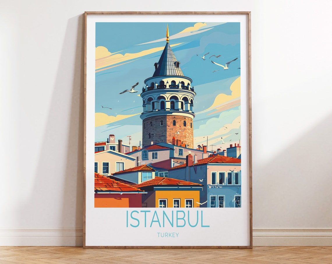 Istanbul Turkey Travel Poster Istanbul Travel Wall Art Istanbul Turkey Travel Gallery Turkey Gifts Birthday Gifts