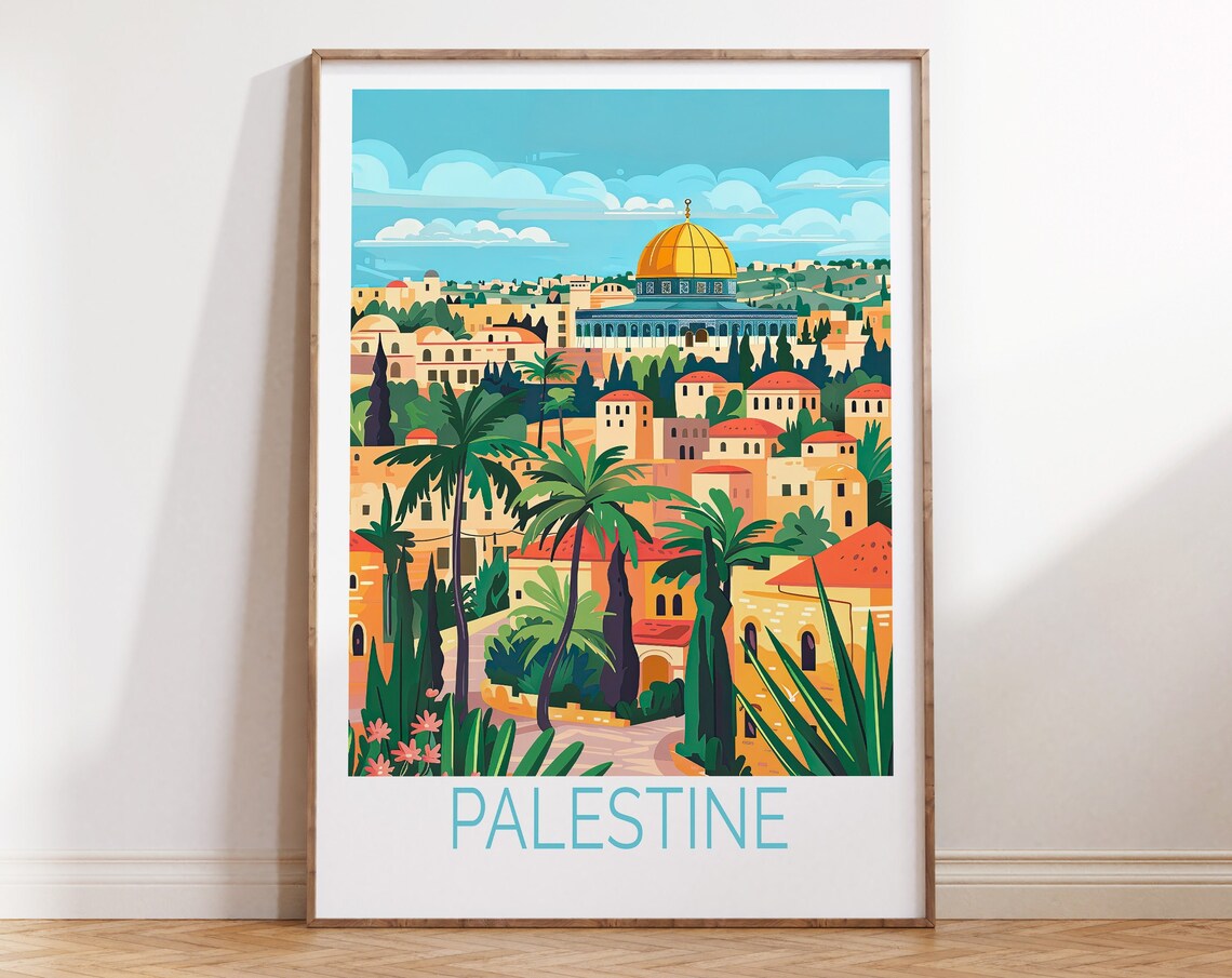 Palestine Alaqsa Mosque Vintage Travel Poster