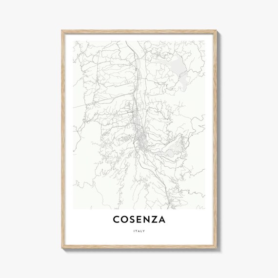 Cosenza Italy Southern Minimalist City Street Map Art Gift Poster