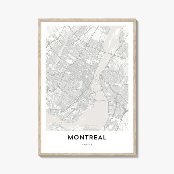 Montreal Canada Minimalist City Map Poster Modern Urban Decor Art