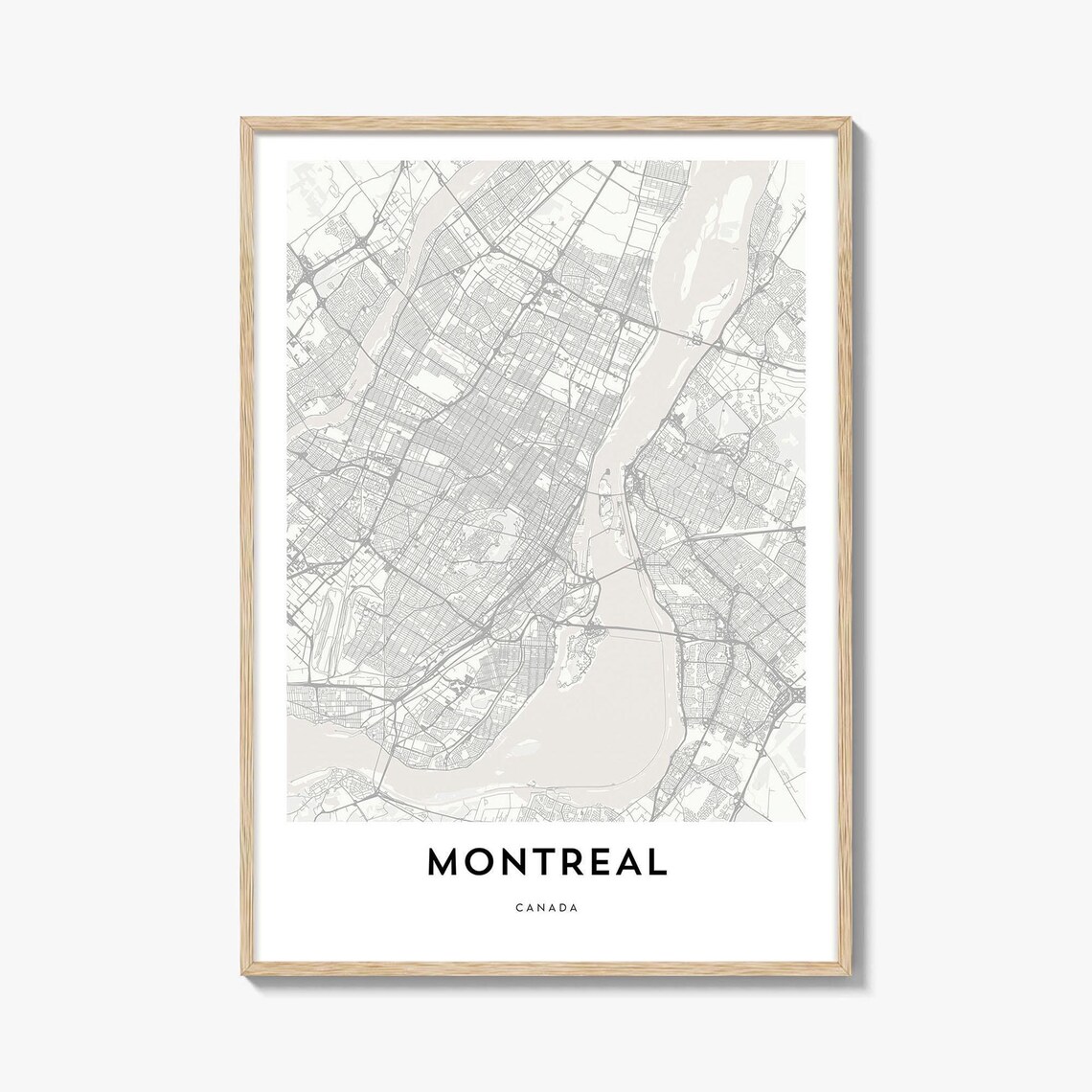 Montreal Canada Minimalist City Map Poster Modern Urban Decor Art