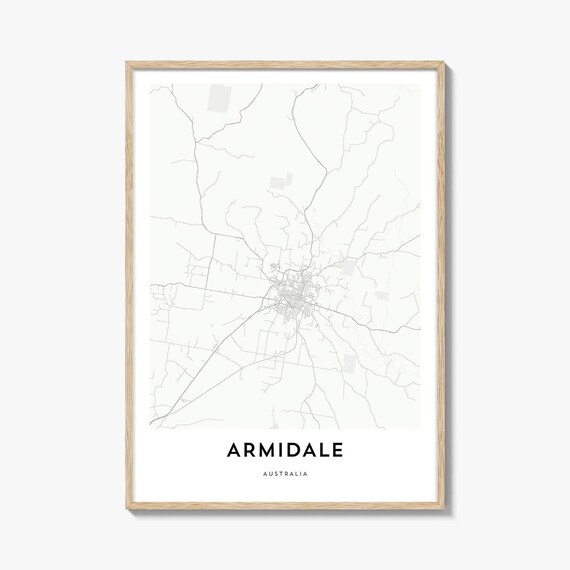 Armidale Australia Minimalist City Map Street Grid Modern Print
