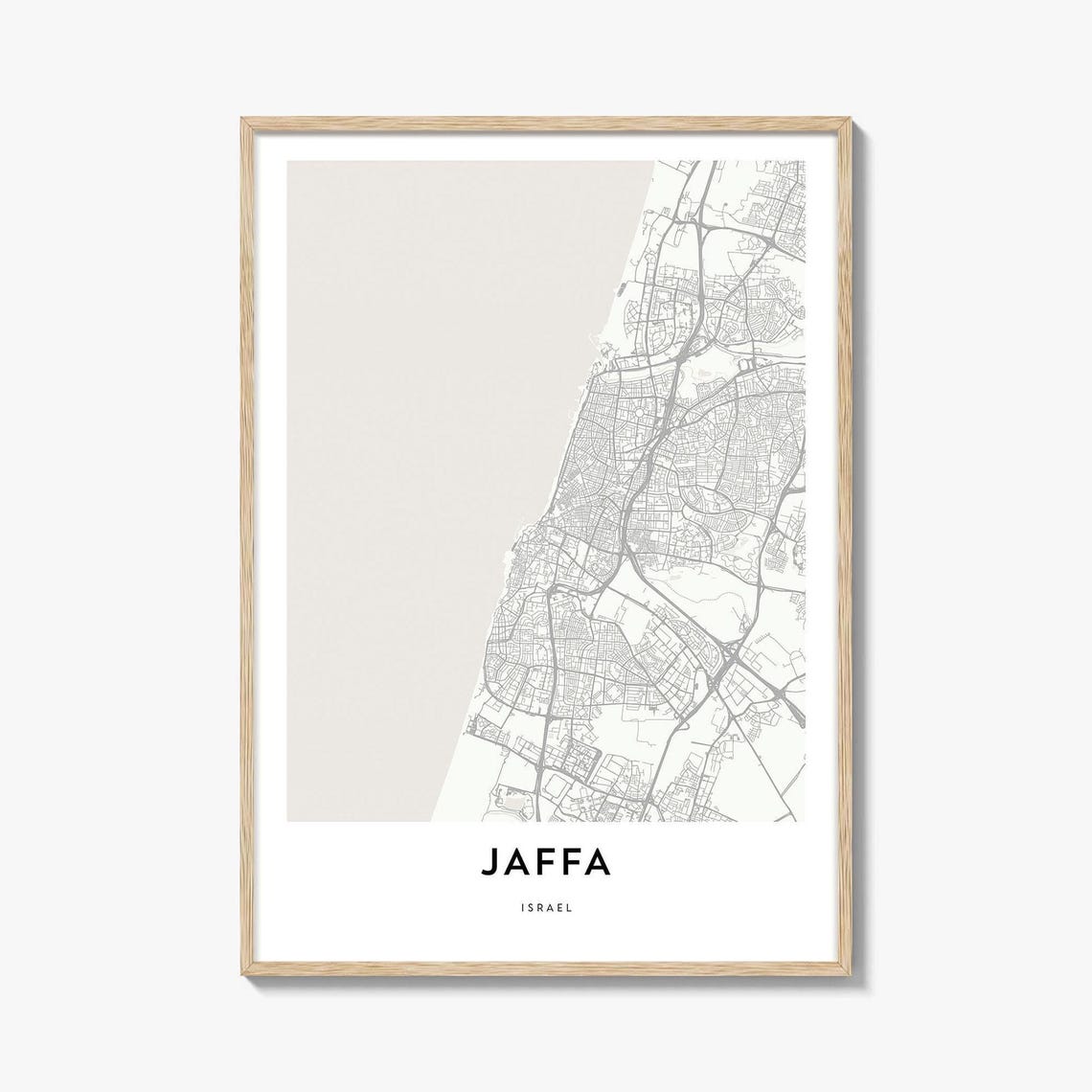 Jaffa Israel Coastal City Minimalist Map Seaside Travel Poster