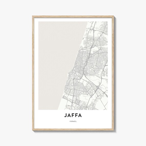 Jaffa Israel Coastal City Minimalist Map Seaside Travel Poster