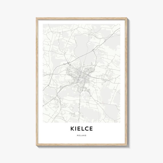 Kielce Poland Minimalist Line Style City Map Decor Art Poster