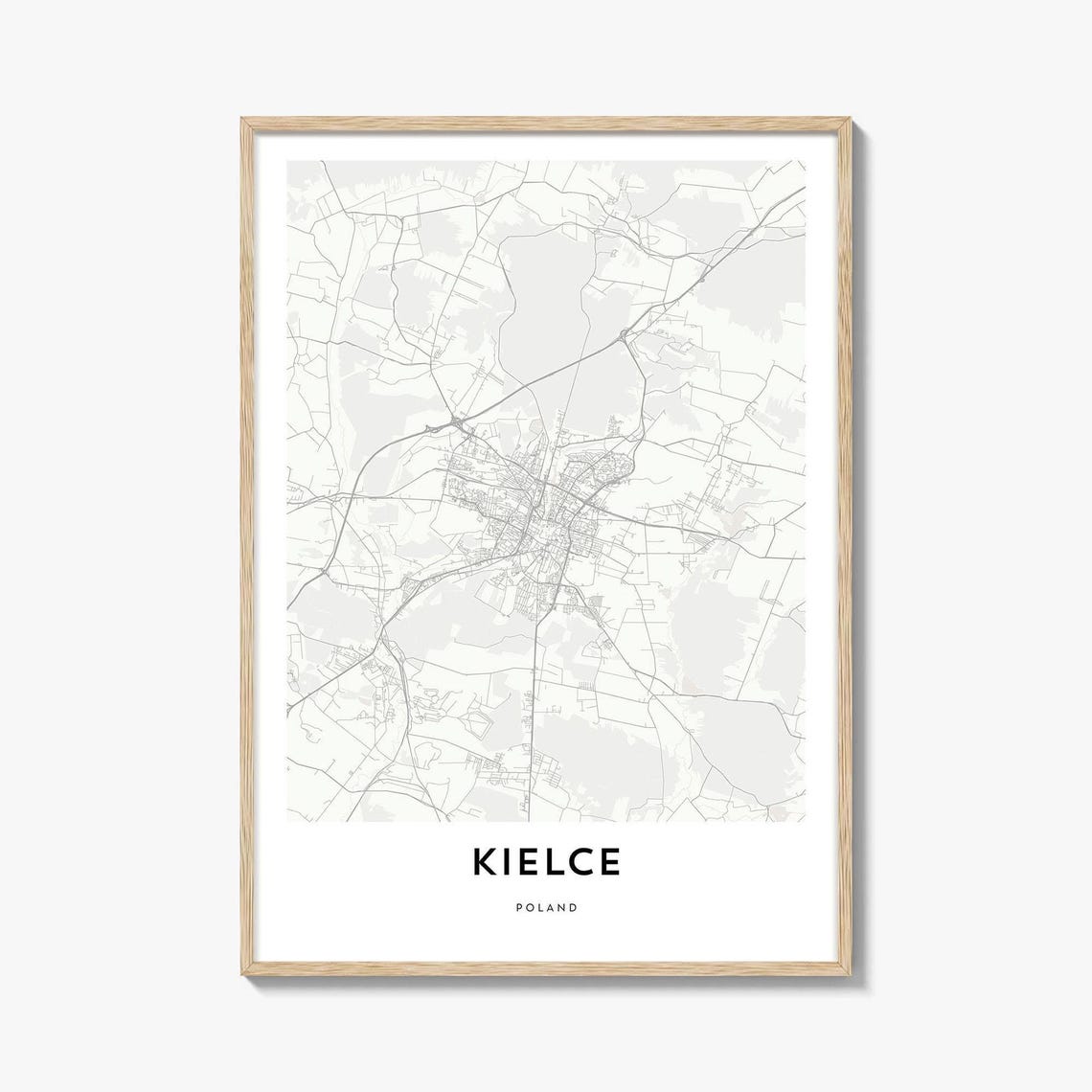 Kielce Poland Minimalist Line Style City Map Decor Art Poster