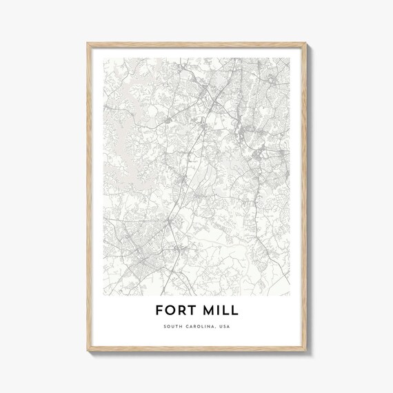 Fort Mill South Carolina USA Minimalist Street Map City Art Poster