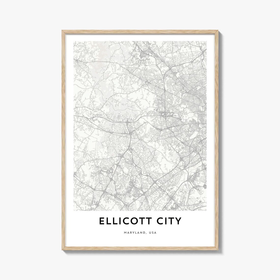 Ellicott City Maryland Minimalist City Map Hometown Travel Poster