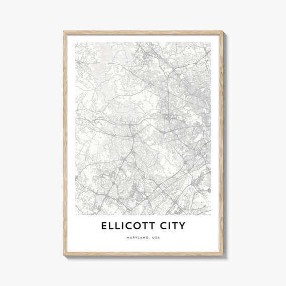 Ellicott City Maryland Minimalist City Map Hometown Travel Poster