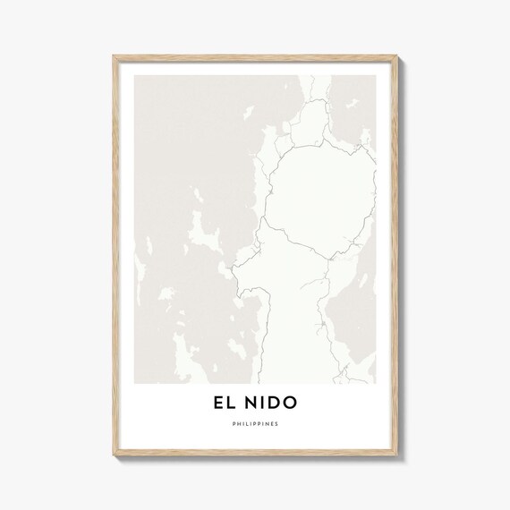 El Nido Philippines Minimalist City Street Map Art Gift Poster