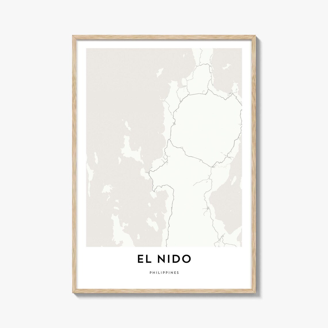 El Nido Philippines Minimalist City Street Map Art Gift Poster