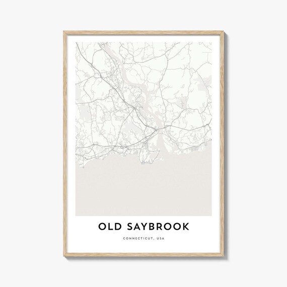 Old Saybrook Connecticut Minimalist City Street Map Gift Art Poster