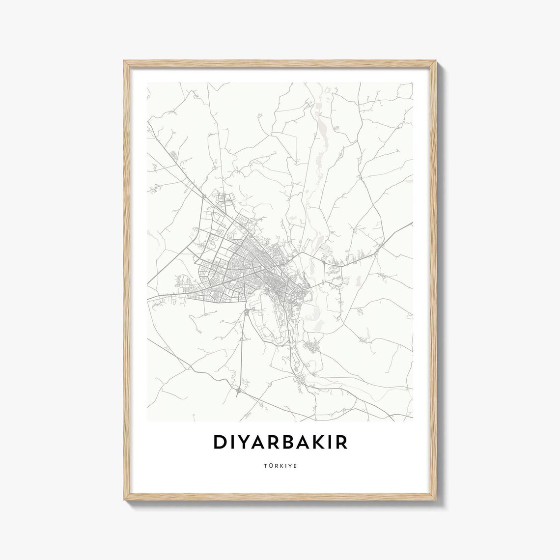 Diyarbakir Turkiye Minimalist City Street Map Fine Line Poster