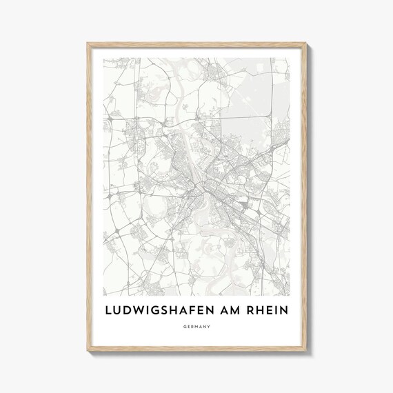 Ludwigshafen Am Rhein Germany City Map Minimalist Decor Poster