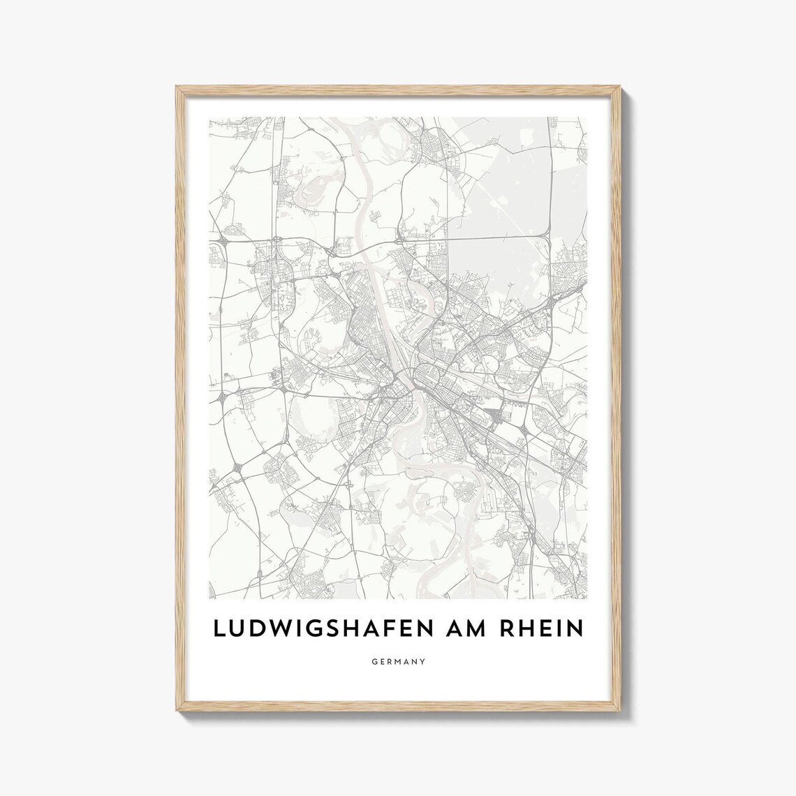 Ludwigshafen Am Rhein Germany City Map Minimalist Decor Poster