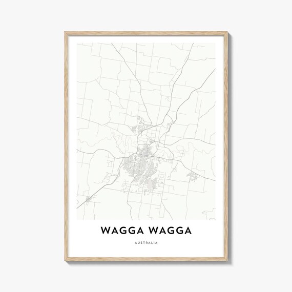 Wagga Wagga Australia Minimalist City Street Map Poster Decor